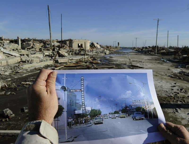 A drowned town has resurfaced – population one