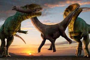Could these giant dinosaurs have lifted up their pictured prey?