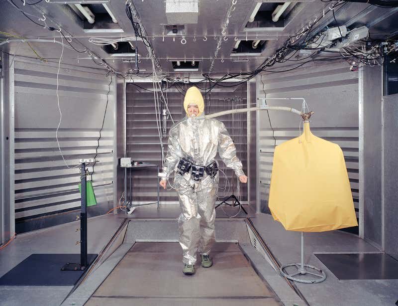 Retro-style photos of weird experiments put humans centre stage