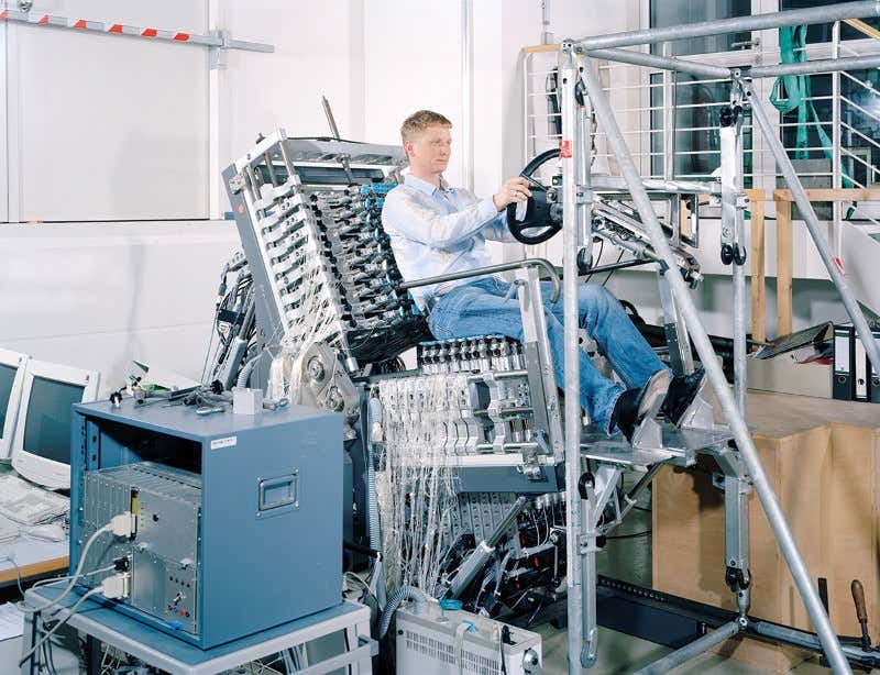 Retro-style photos of weird experiments put humans centre stage