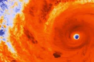 Infrared view of super-typhoon Soudelor as it heads for Taiwan