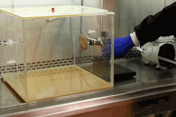 Watch vomiting machine simulate how stomach bugs spread