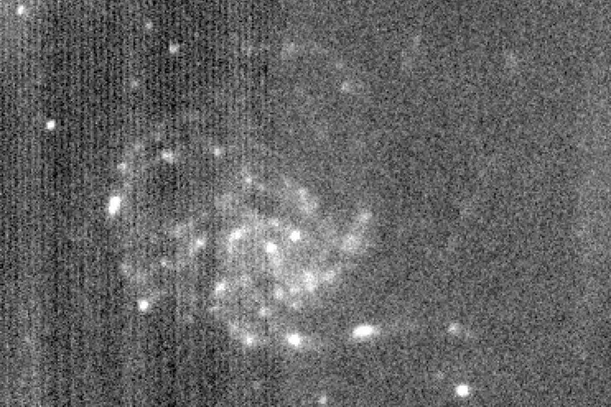 Picture of the Pinwheel galaxy captured by the telescope on the moon lander