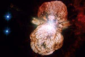 A threesome may explain behaviour of galaxy's most bizarre star