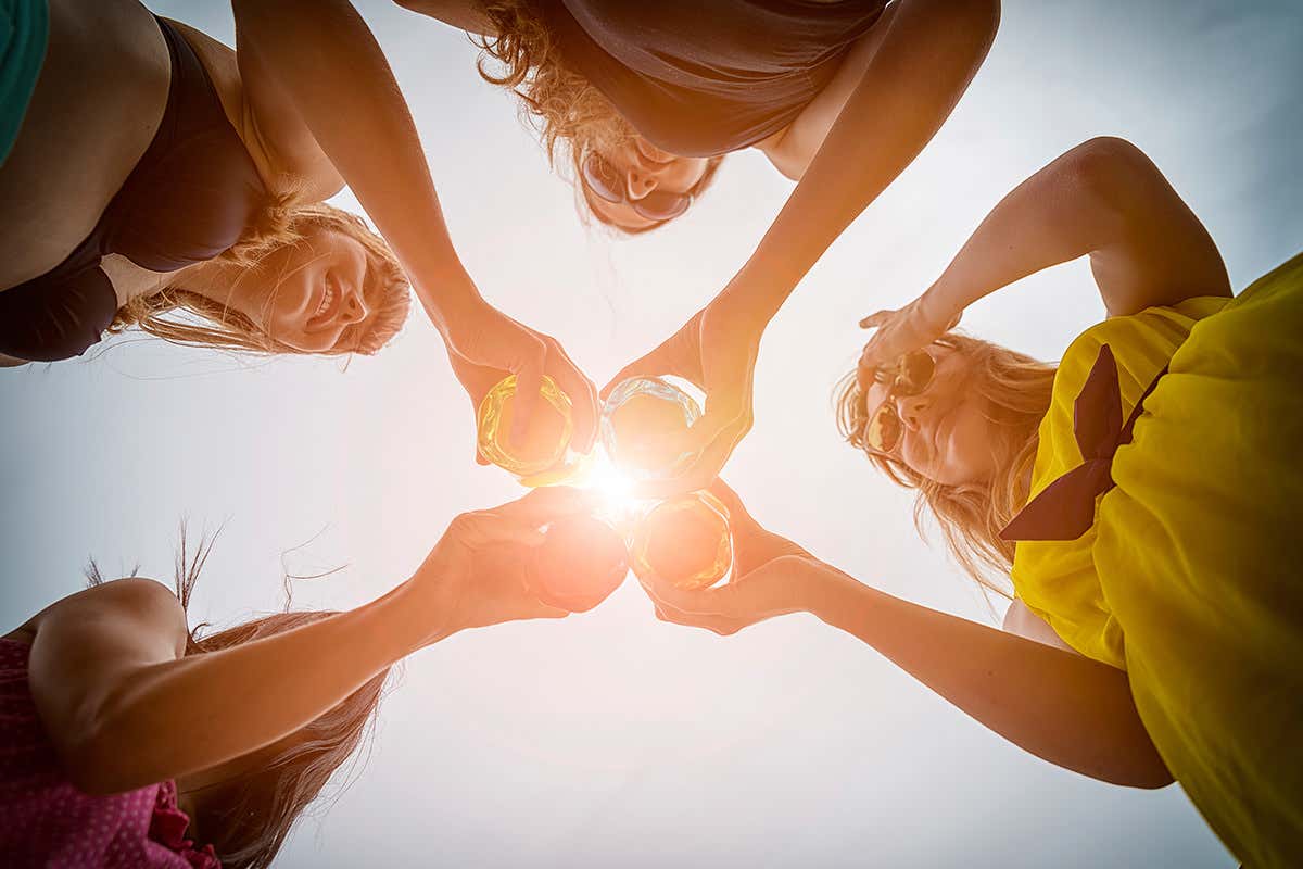 Women drinking a toast