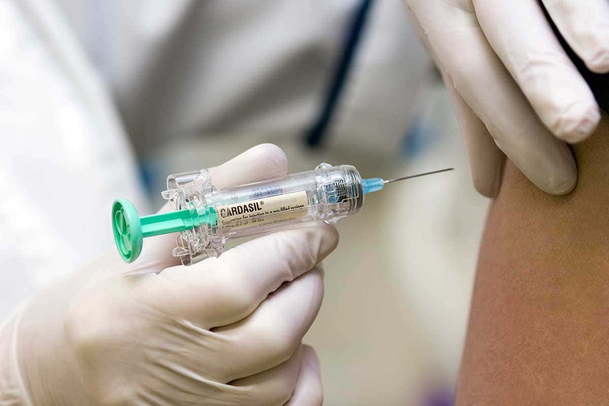 HPV vaccine being injected