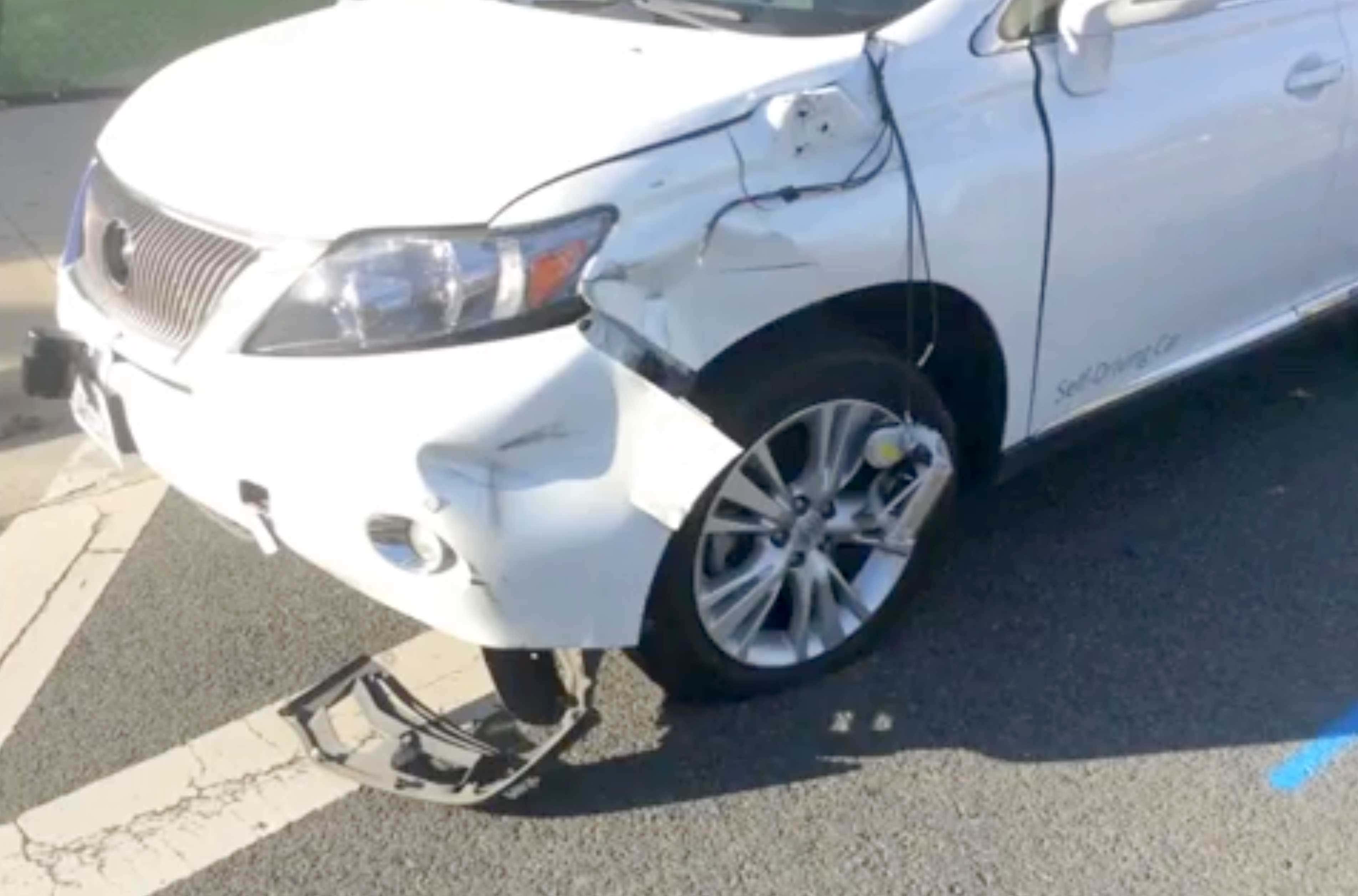 Dented self-driving car