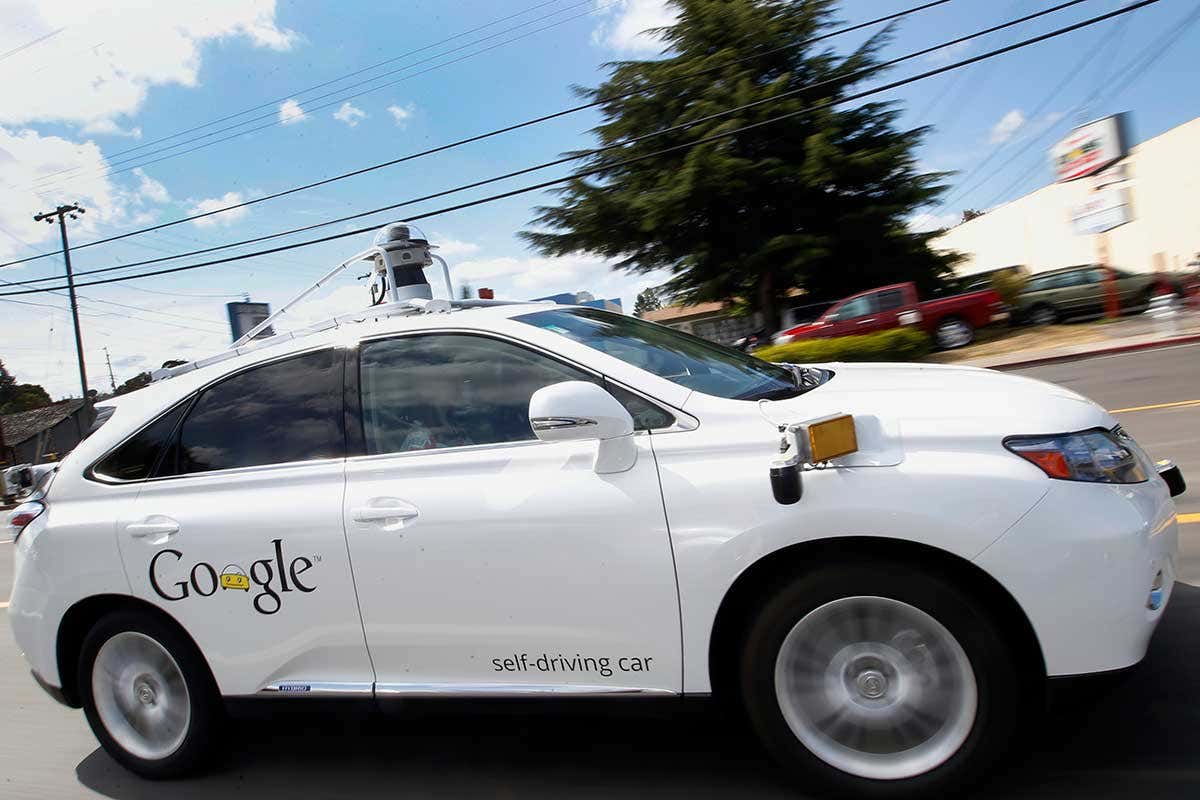 A self-driving Google car