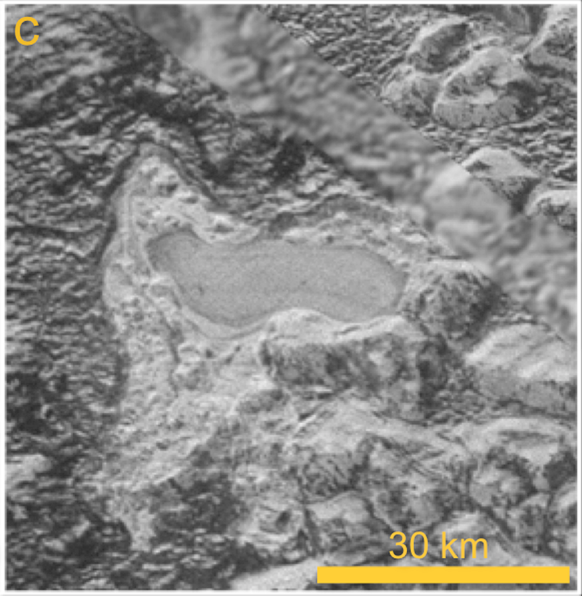 New Horizons captured images of a lake-like feature on Pluto
