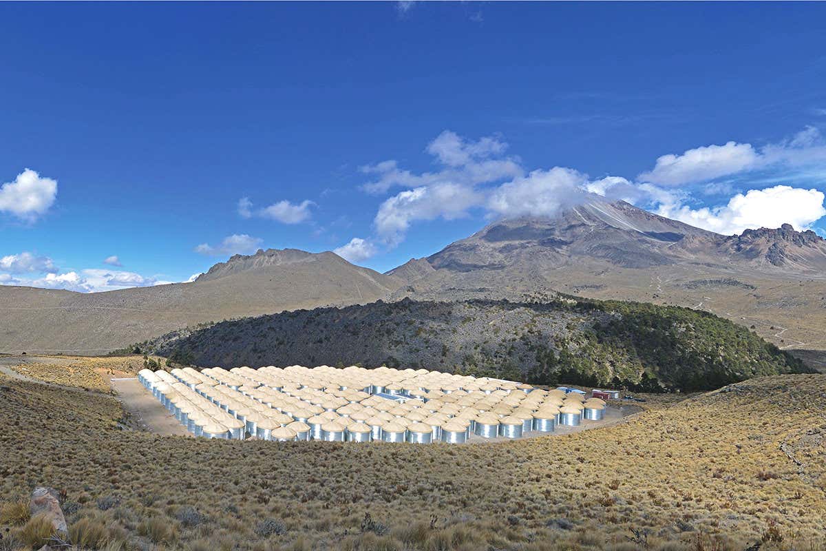 The HAWC observatory near the Sierra Nevada volcano in Mexico