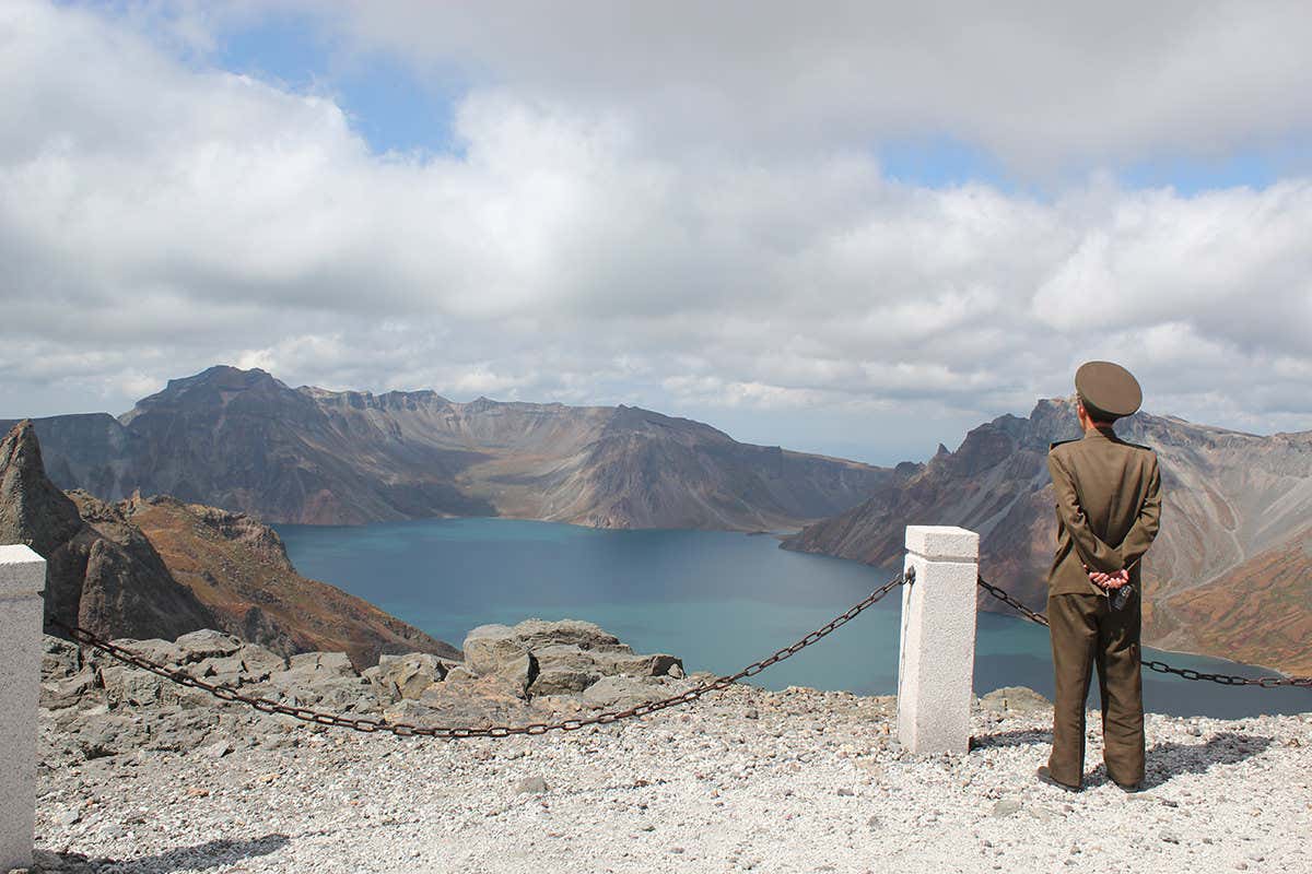 The crater atop Mount Paektu