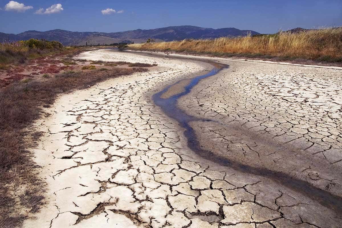 Dried out river in Greece