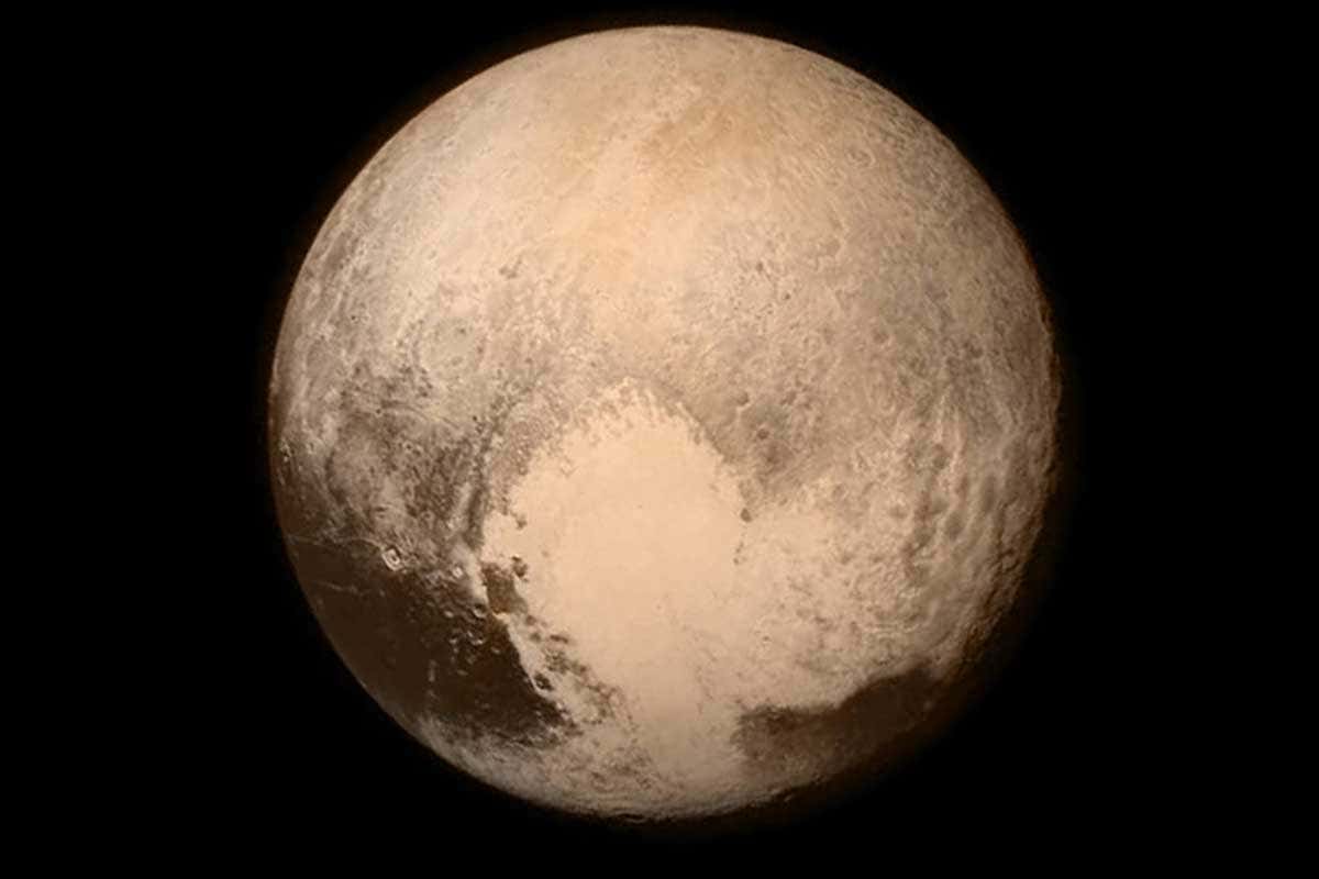 Pluto showing heart-shaped