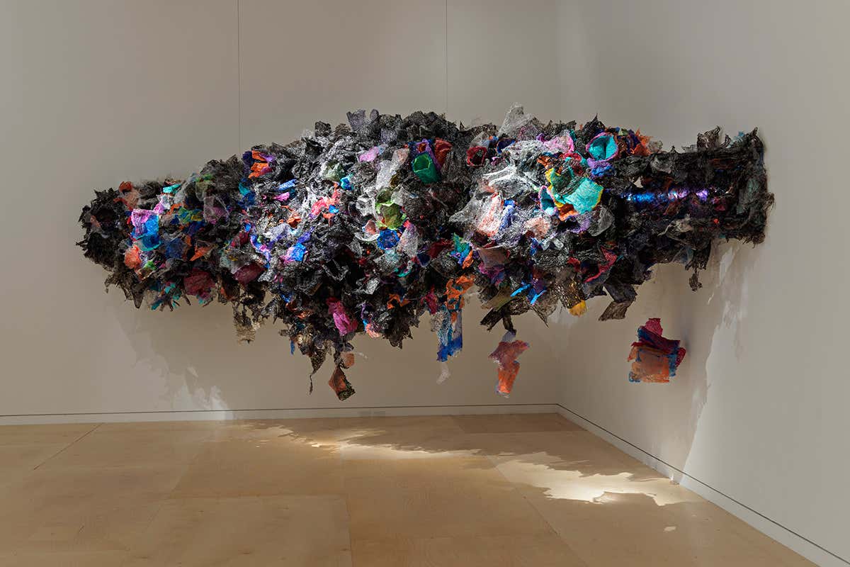 Untitled by Aaditi Joshi, looks like a life form made of plastic bags