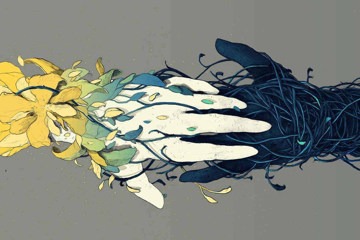 hands touching illustration