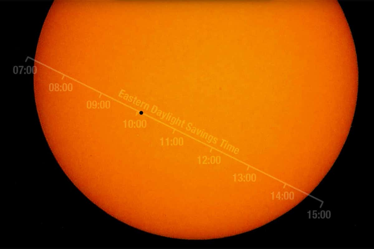Mercury crossing the sun
