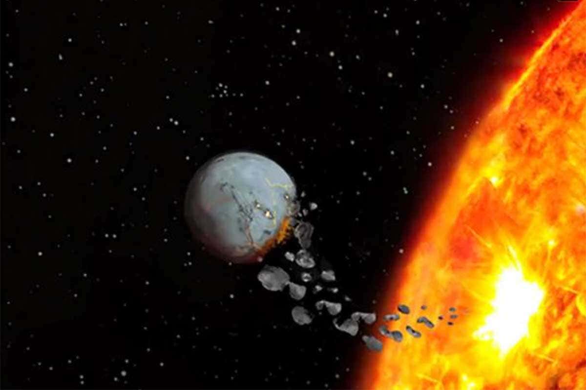 Artist's impression of a star eating a planet