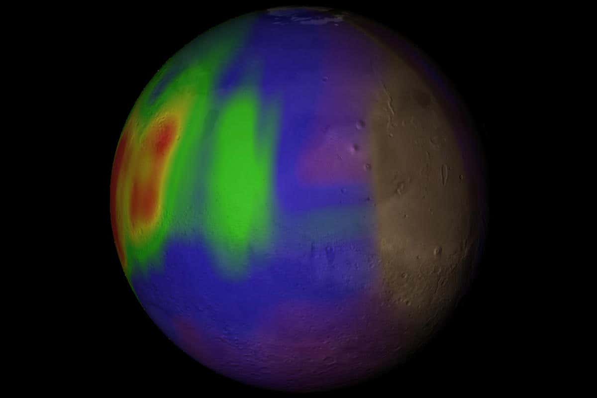 Map of Mars's methane
