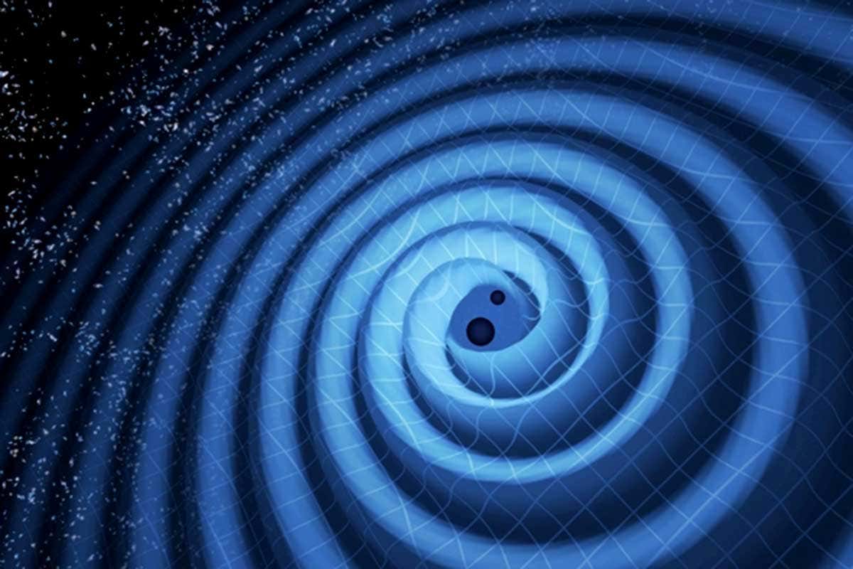 Two black holes spiralling together