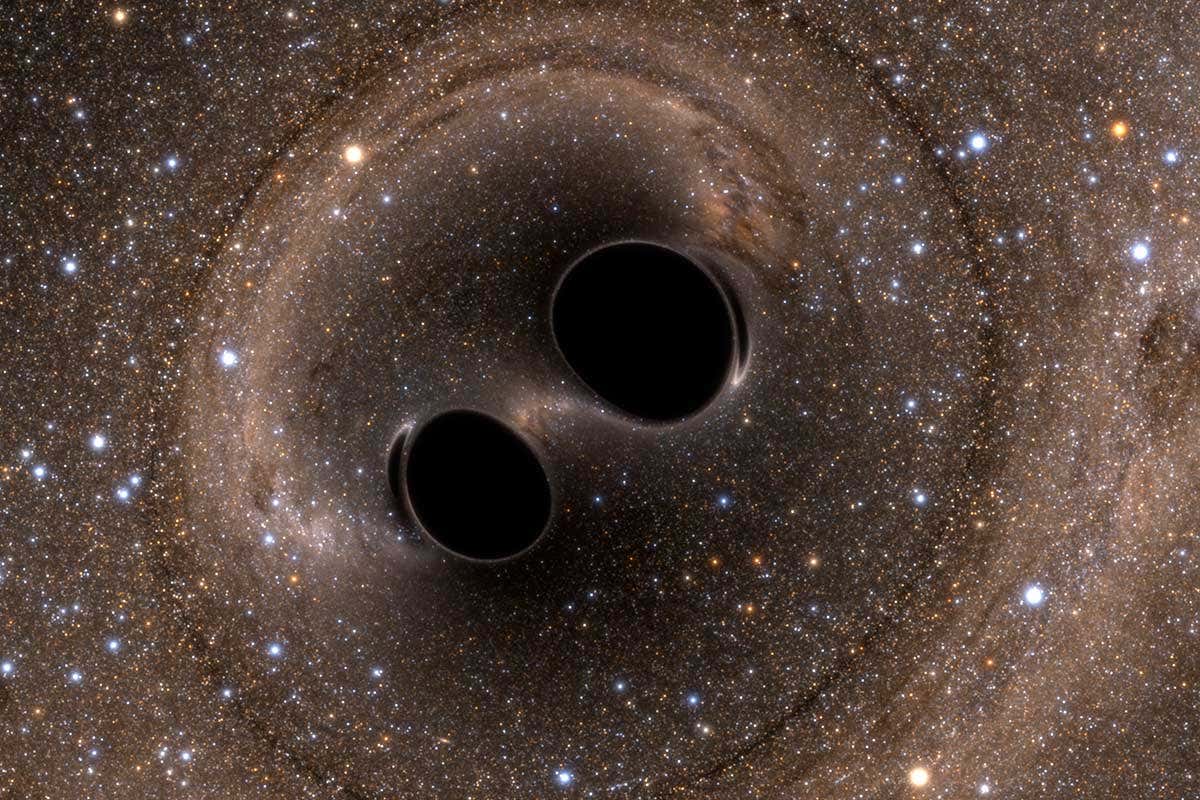 Image of a simulated black hole merger