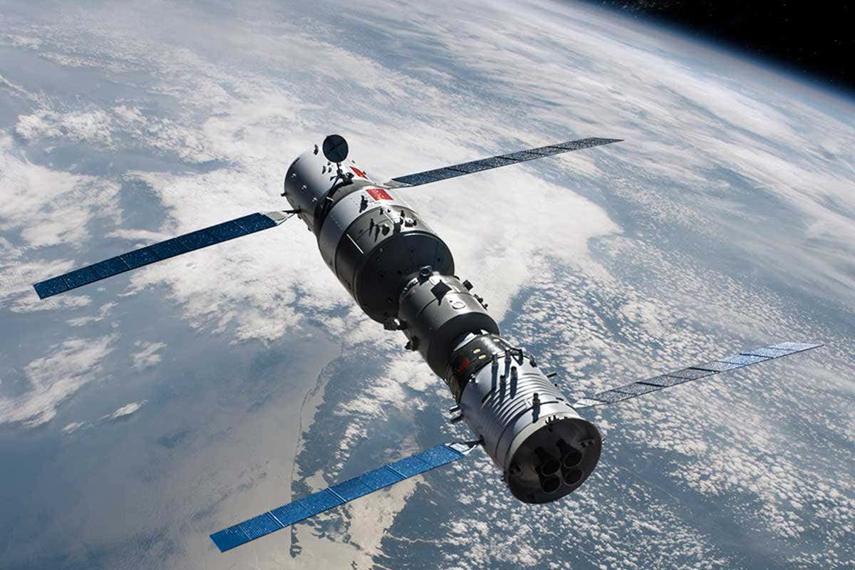 A space station in orbit