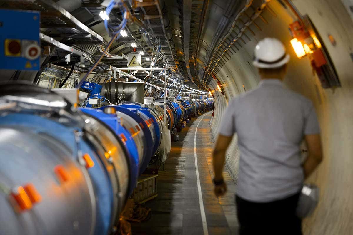 A tunnel in the Large Hadron Collider