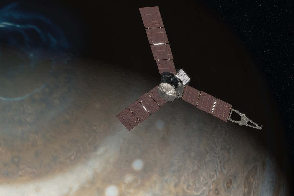 Illustration of Juno above Jupiter