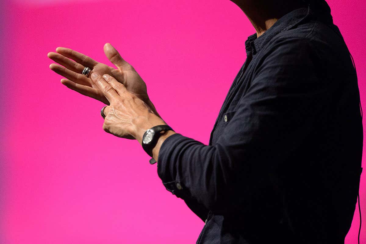 Someone making the British Sign Language gesture for