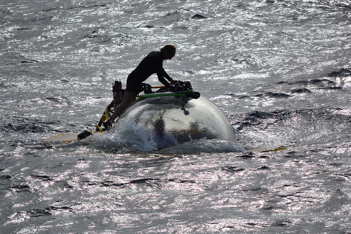 Submersible on the sea surface