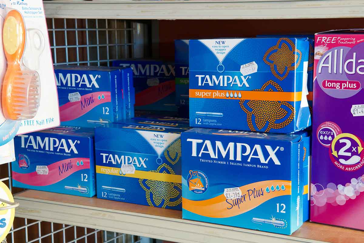 Packs of tampons