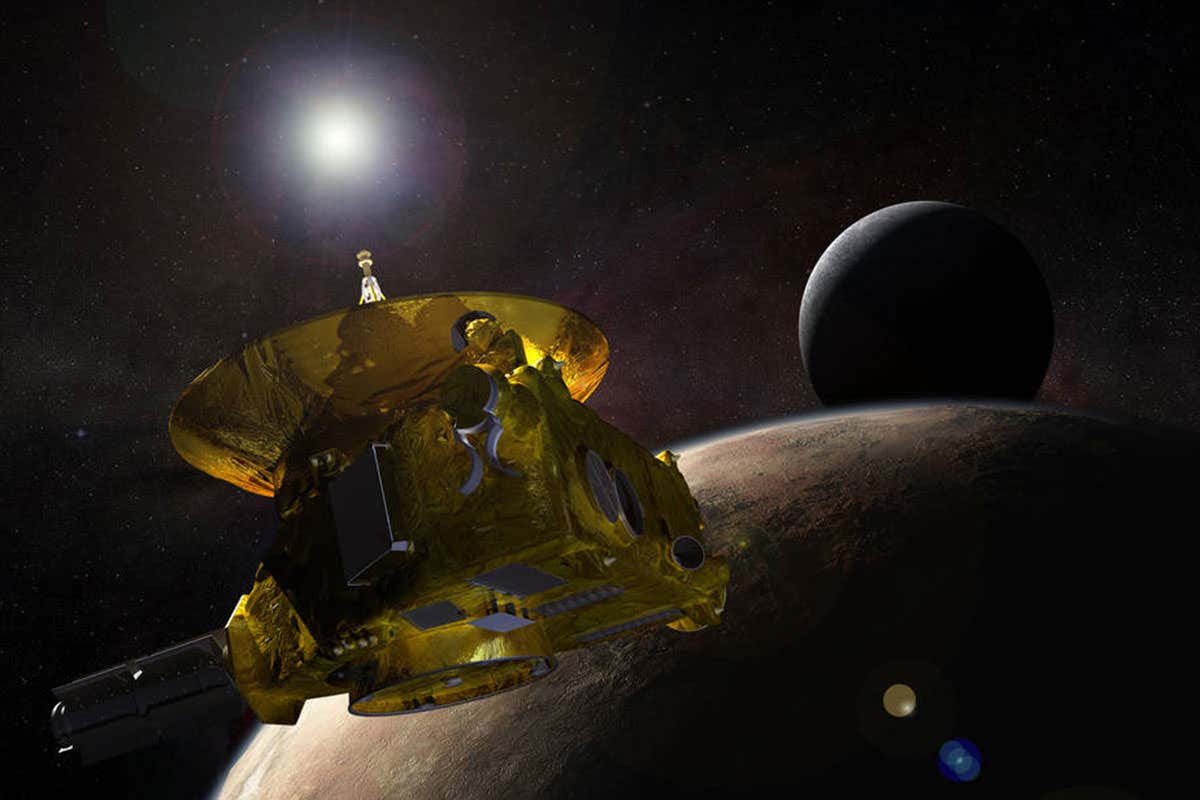 Artist's impression of New Horizons reaching Pluto