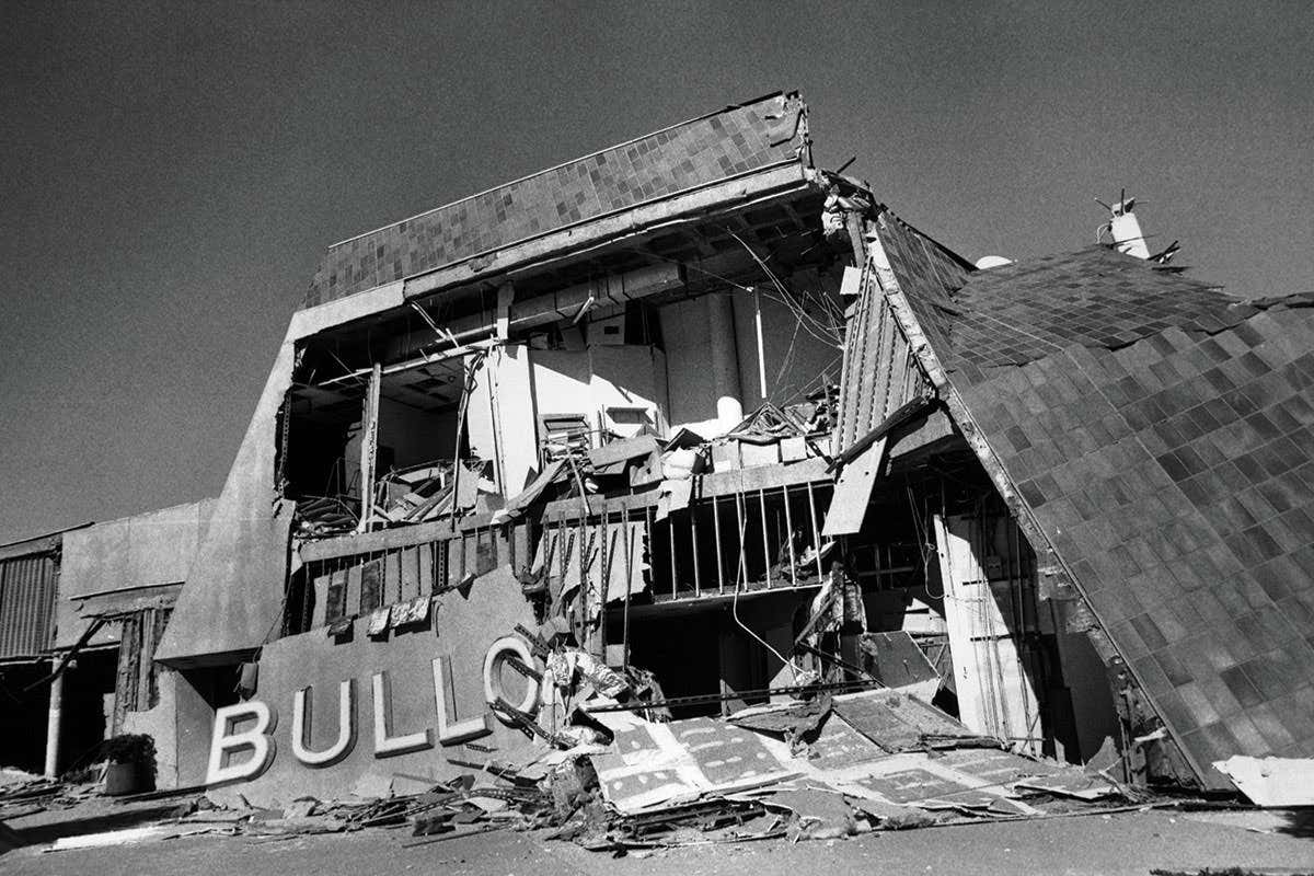 Building damaged by earthquake