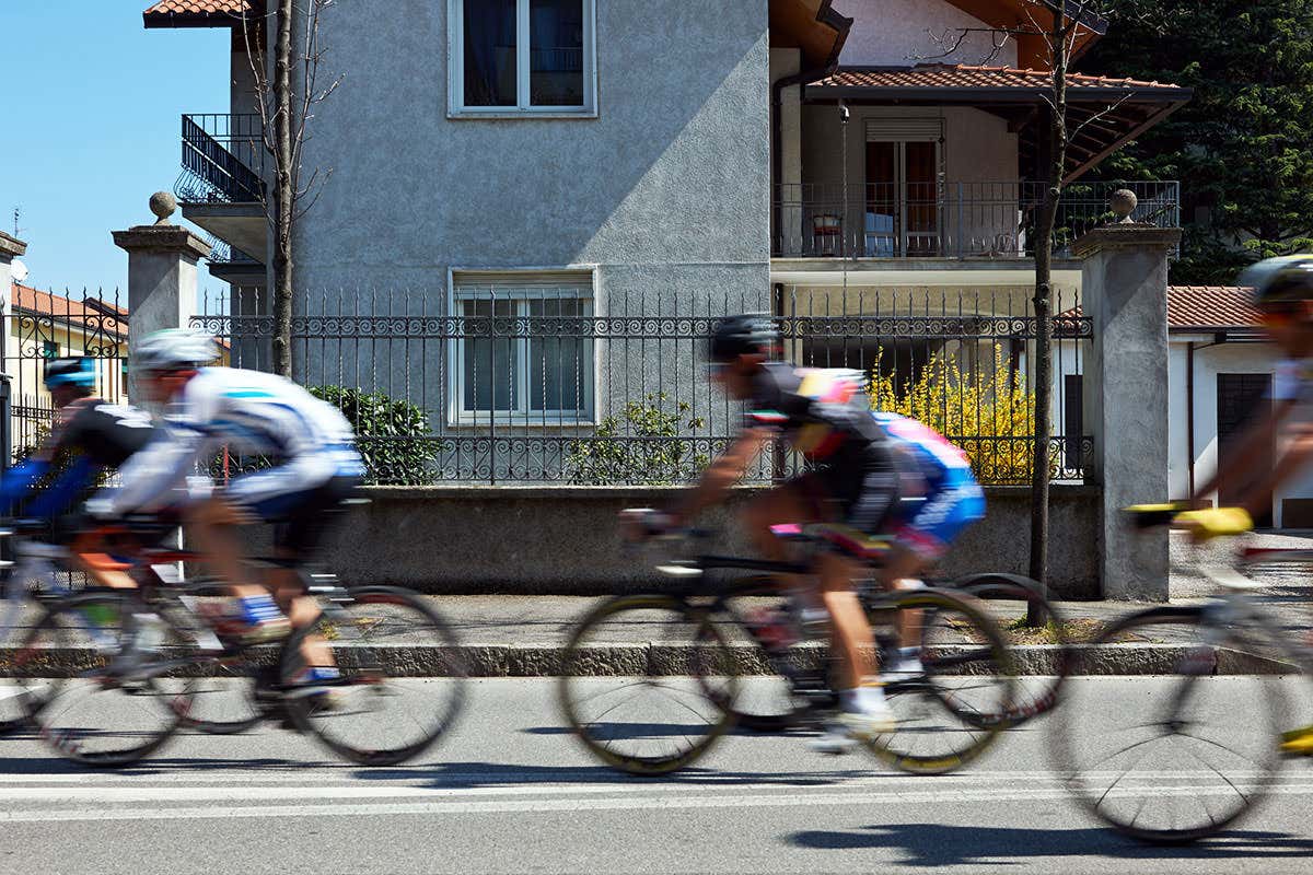Cyclists on road bikes