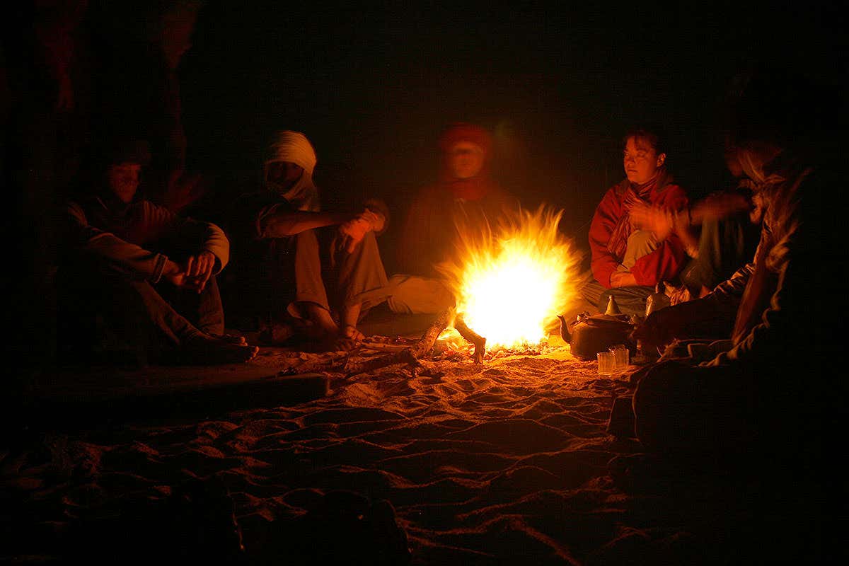 People around a campfire