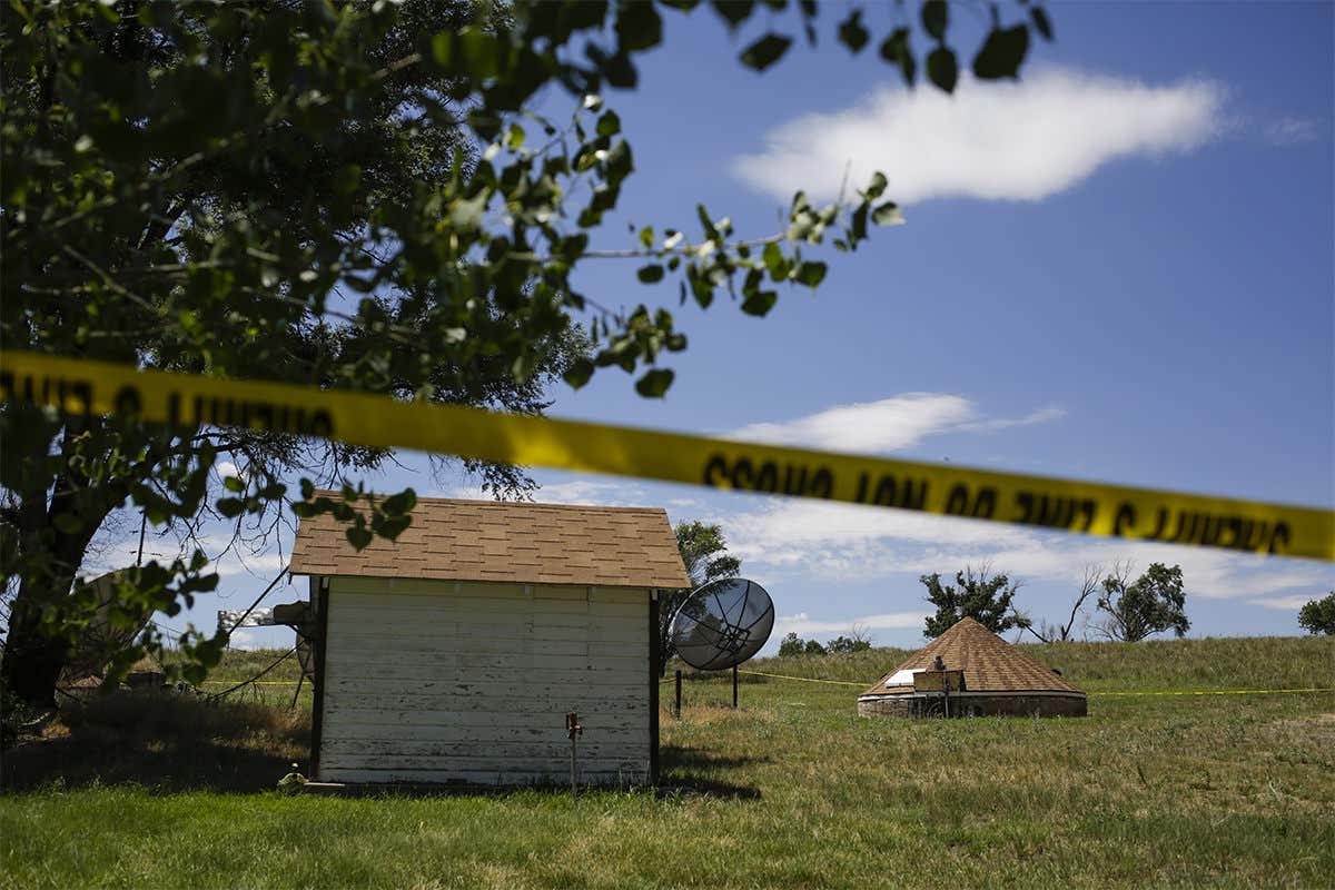 A well providing drinking water to the tiny town of Hugo, Colo. is treated as a crime scene, July 22, 2016. Residents of the small town have been told not to drink the water after it was found to be contaminated with THC, the psychoactive chemical in marijuana -- possibly a result of tampering.