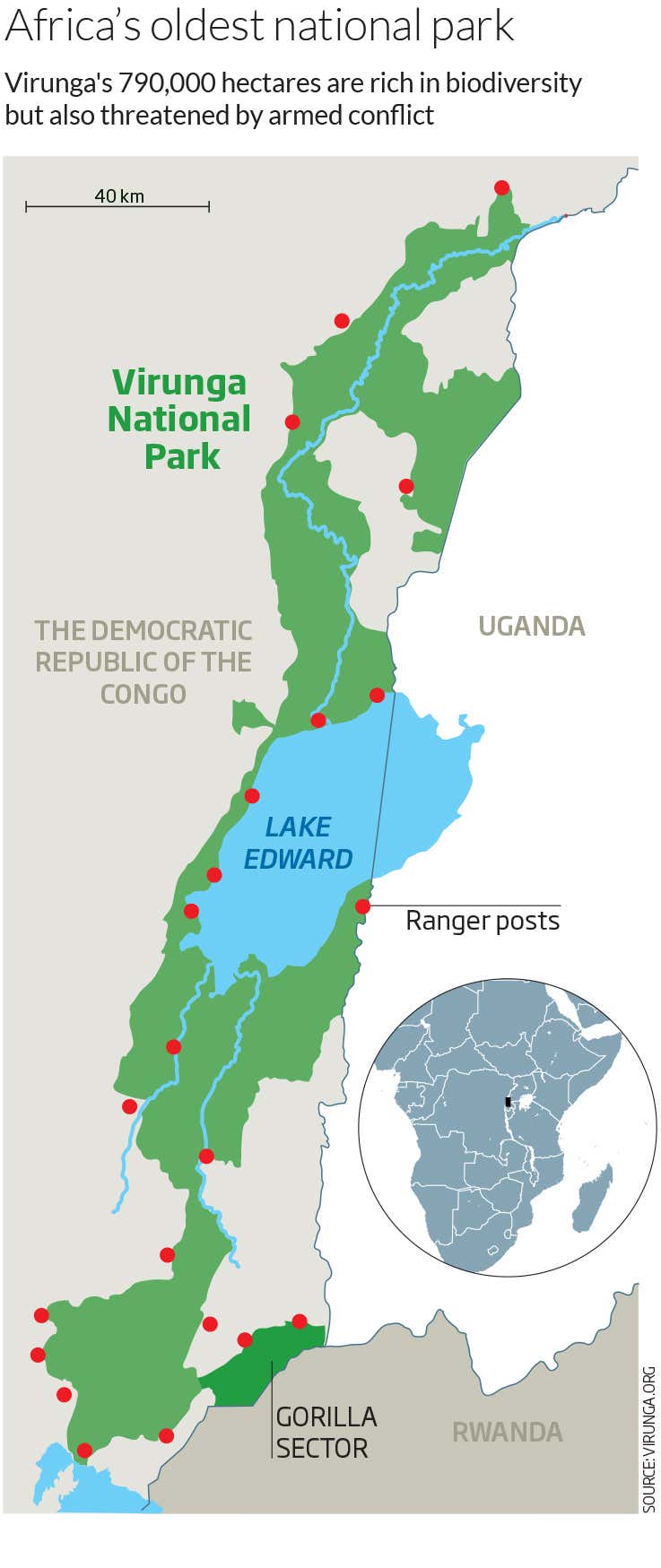Virunga National Park map