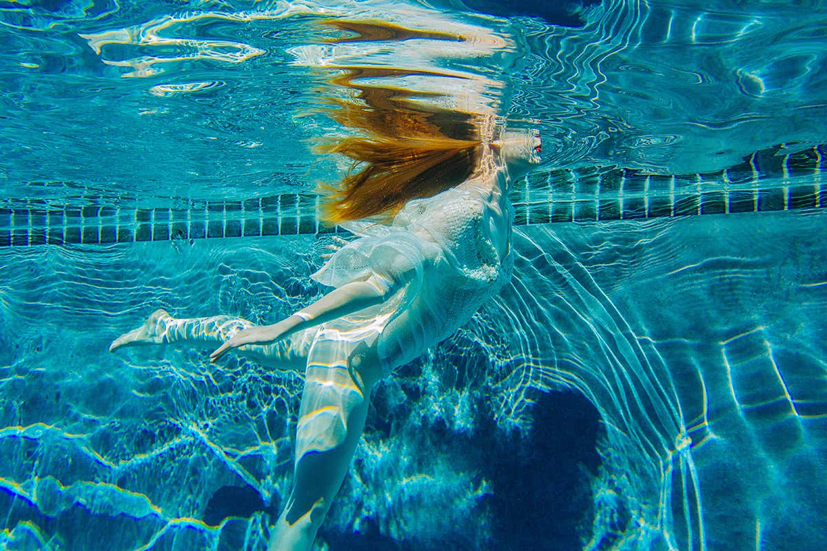 woman swimming