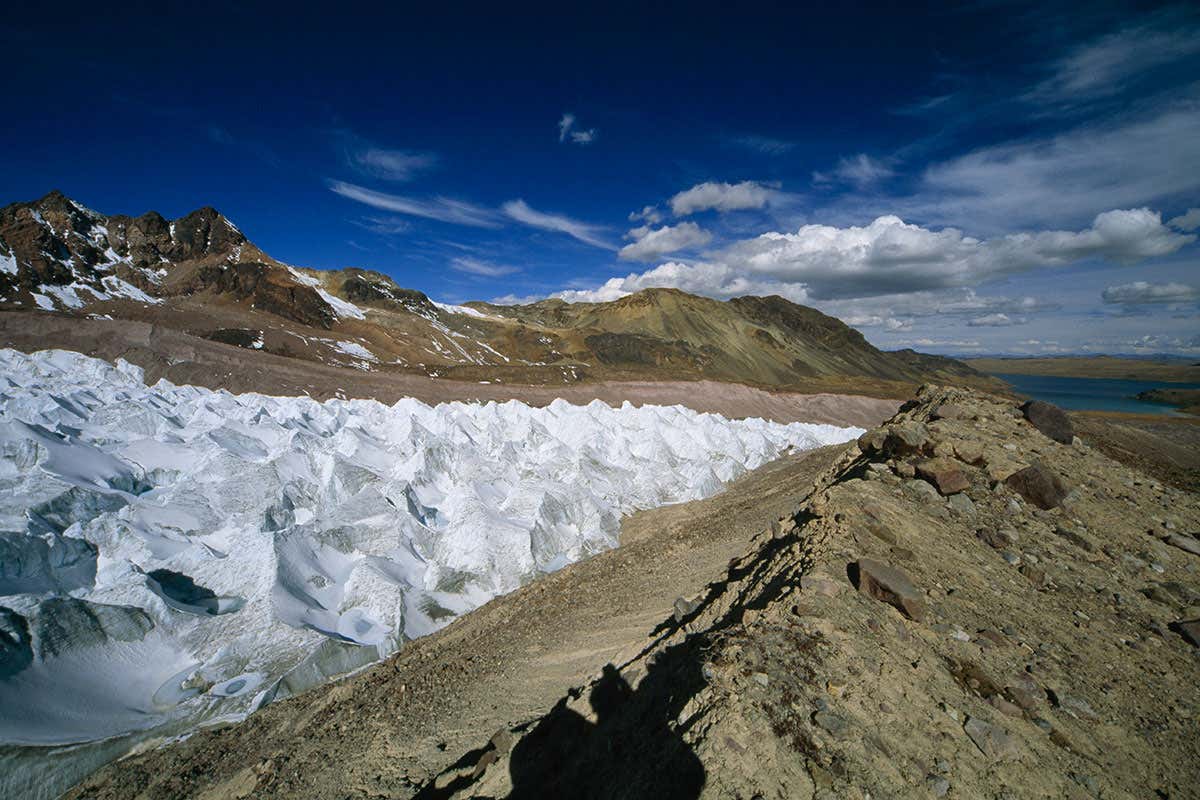 Retreating glacier in Peru