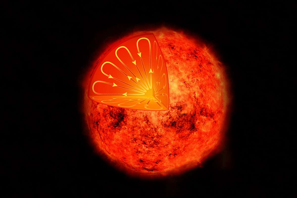 Artist's illustration depicts the interior of a low-mass star