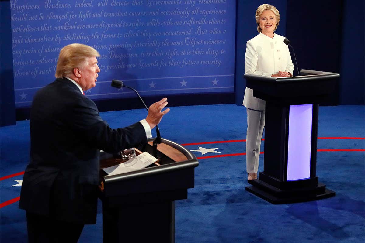 Donald Trump and Hillary Clinton debating