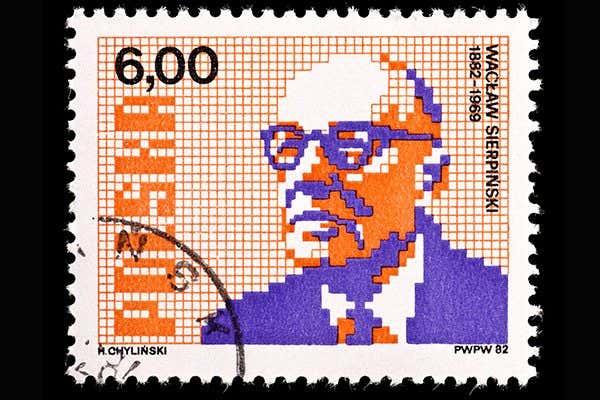 Postage stamp of mathematician Sierpinski