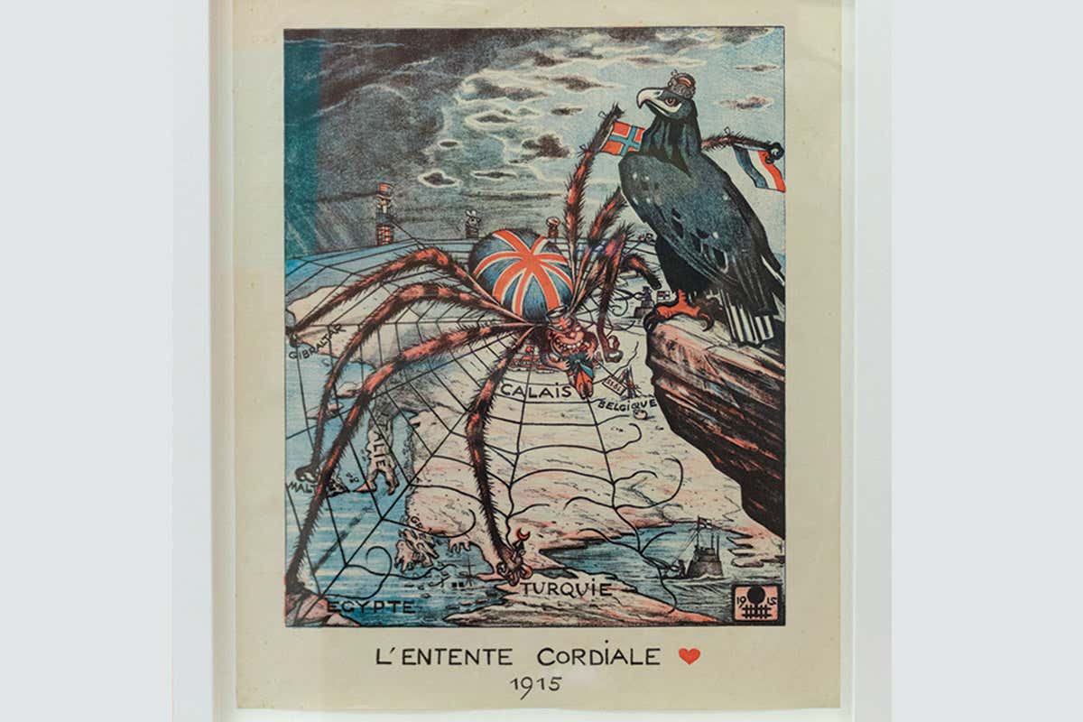 map covered by spider