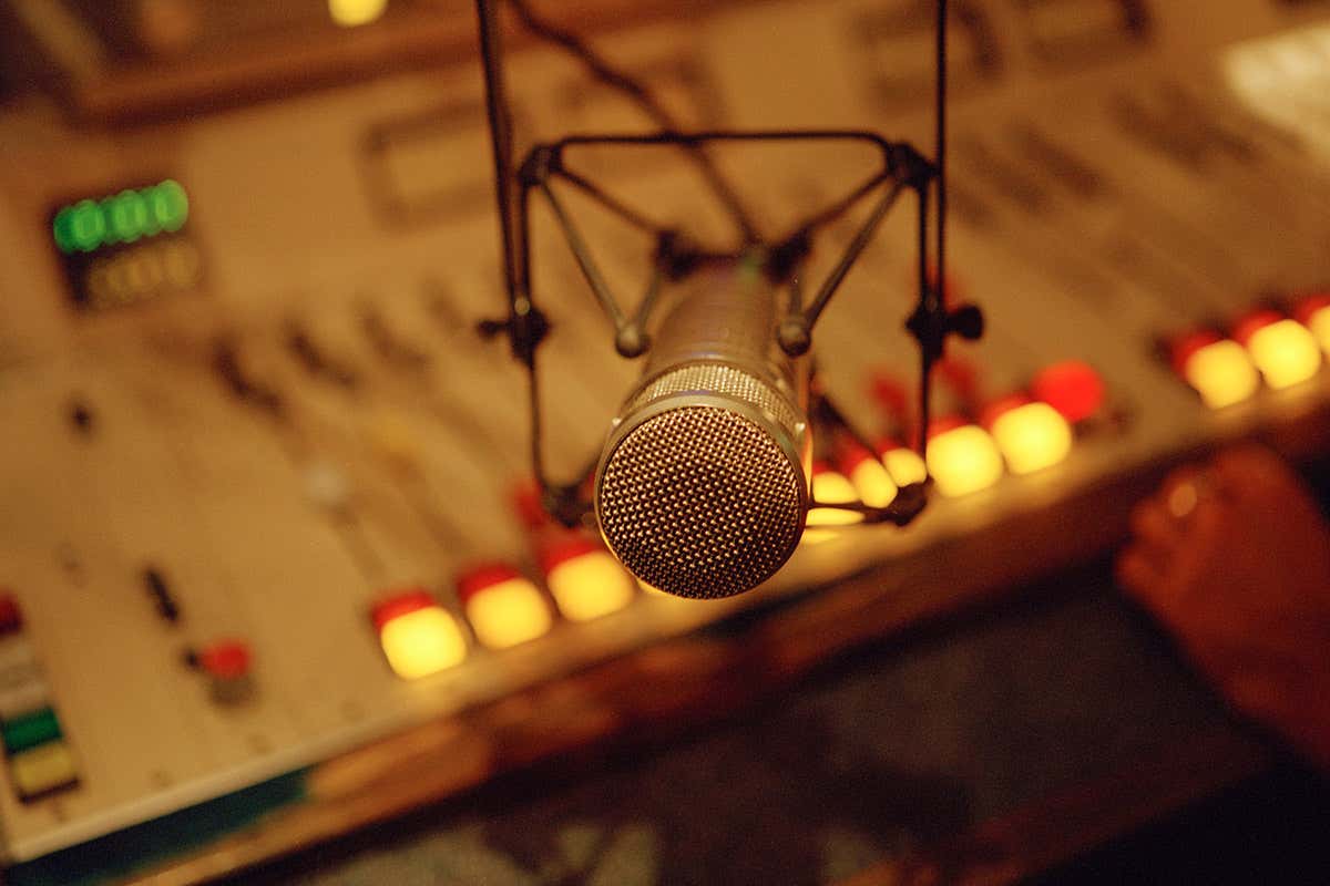 Radio mic in studio