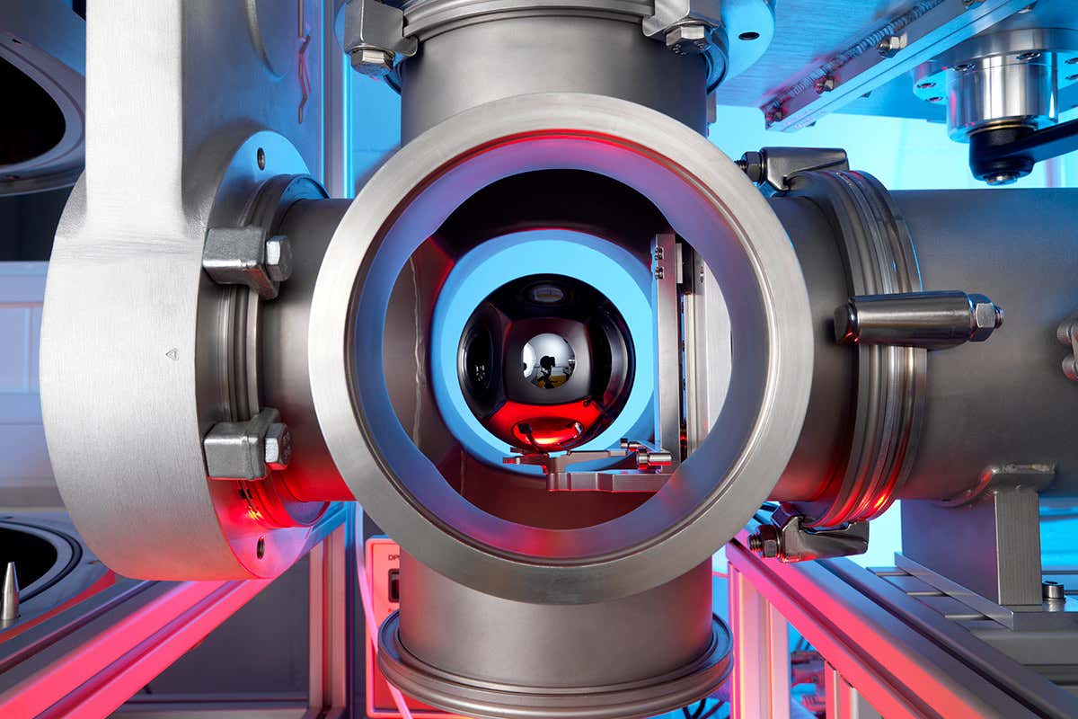 Avogadro project experiment, involving counting atoms in a silicon sphere