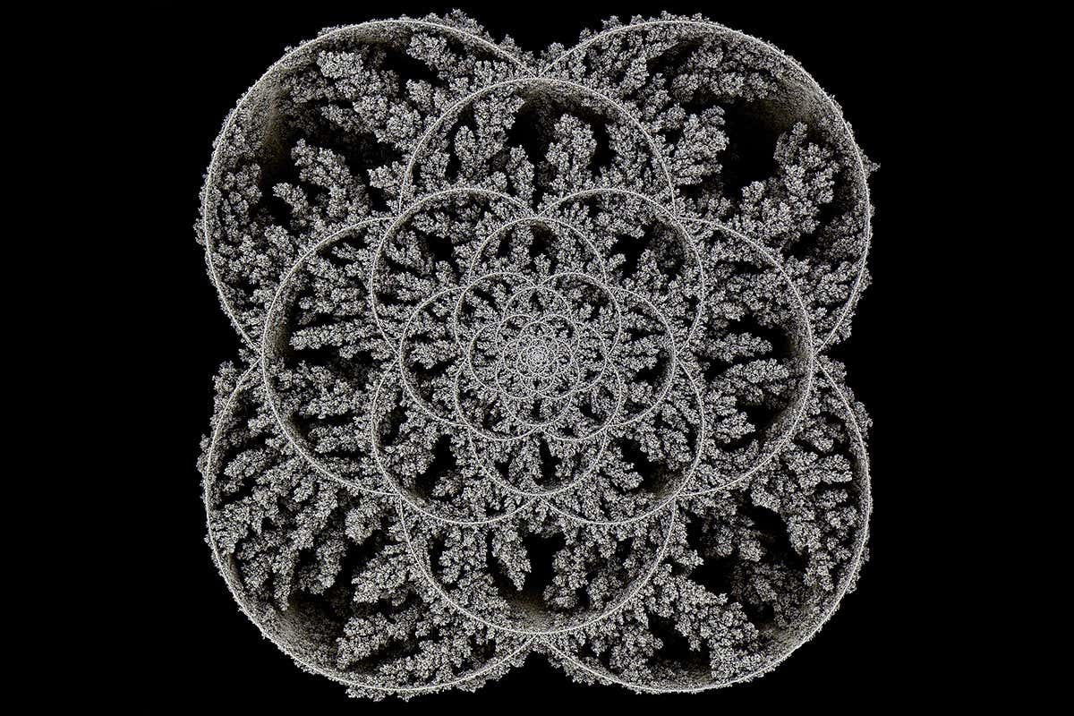 Filigree-like artwork called Aggregation 24 by Andy Lomas