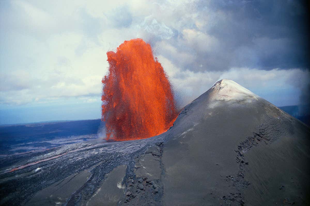 A fountain of lava