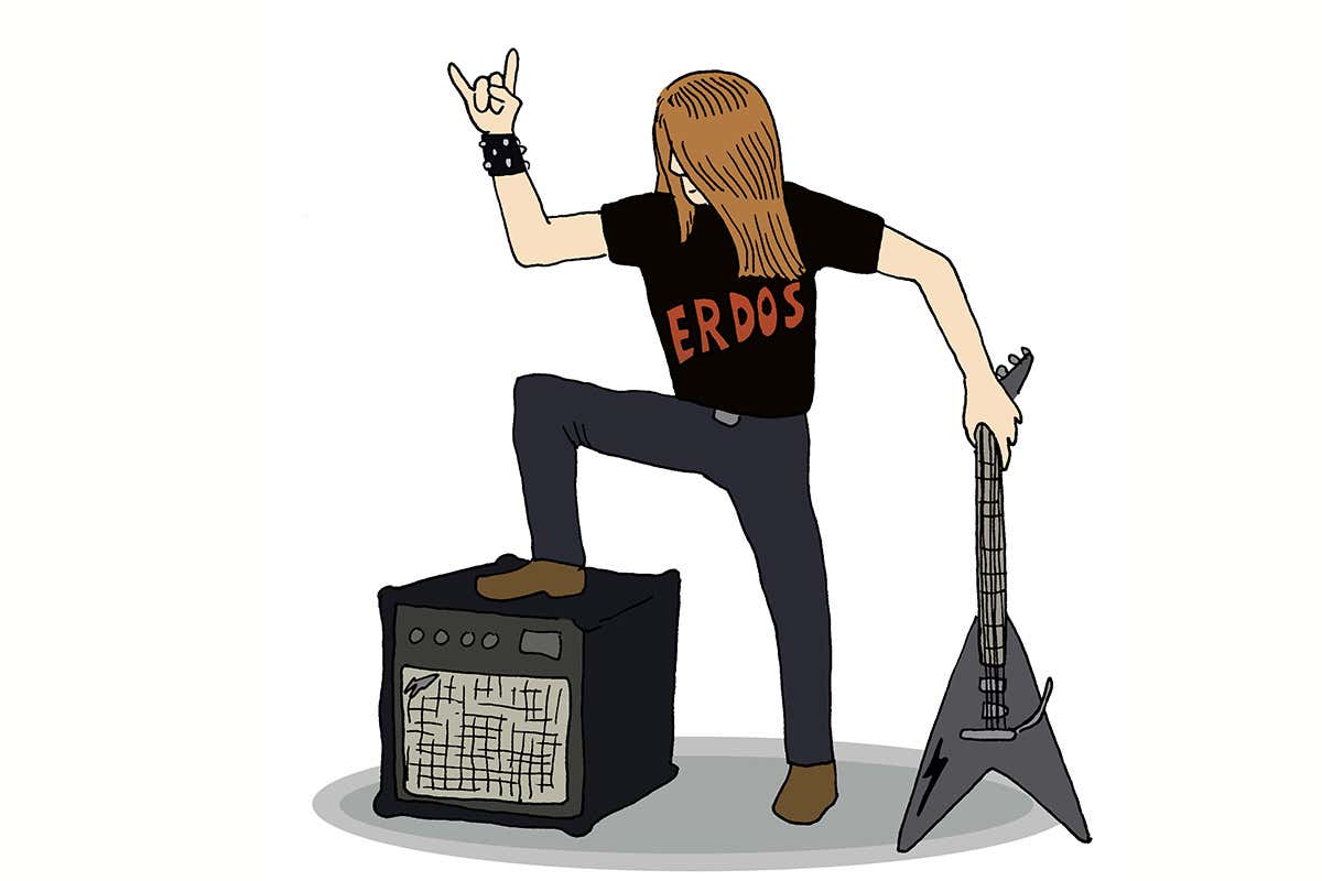 heavy metal musician cartoon