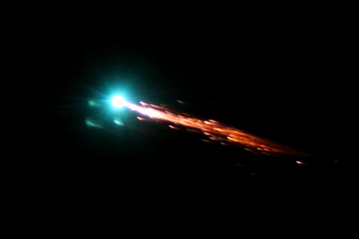 Space debris glows and burns on re-entry over Pacific