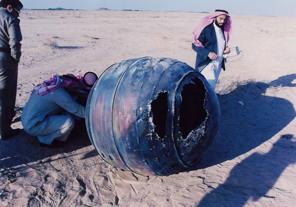 Spherical chunk of a rocket stage found in Saudi Arabia