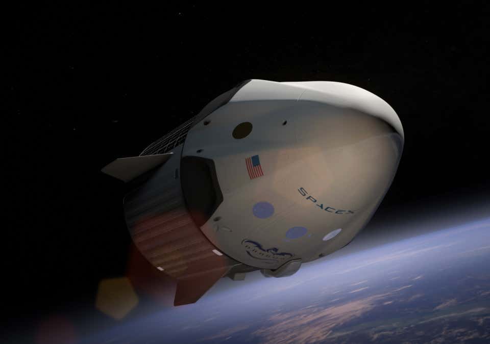 SpaceX's Dragon capsule in orbit